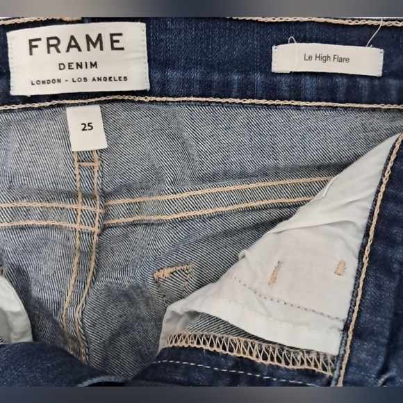 FRAME Le High Flare Jeans Size 25 Benedict Canyon Dark Wash 70s Style - Picture 3 of 16